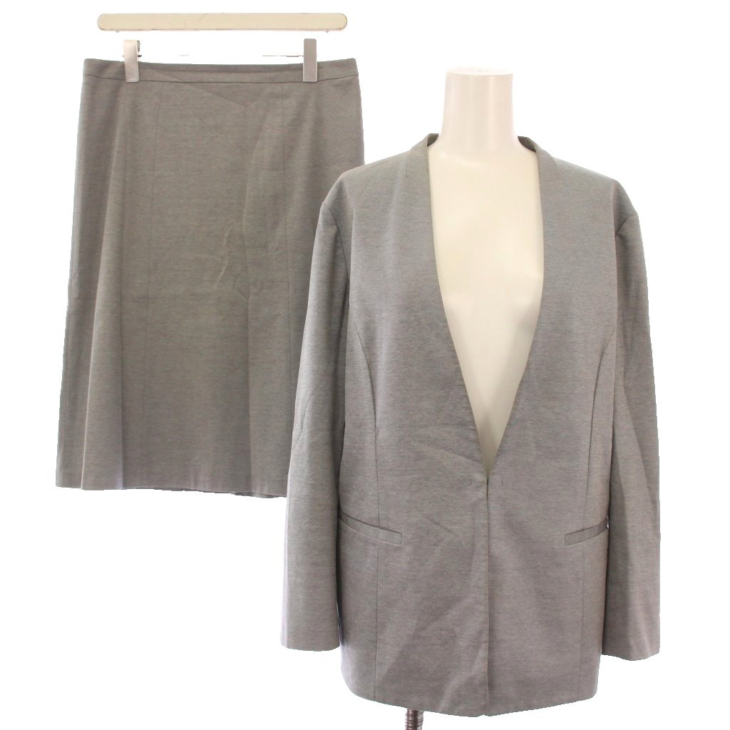 【中古】アンタイトル UNTITLED セットアップ ノーカラージャケット アウター シングル フレアスカート..