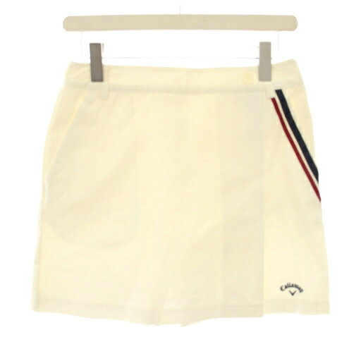 【中古】キャロウェイ CALLAWAY ゴルフウェア キュロット スカート ミニ サイドライン S 白 ホワイト 紺 ネイビー 赤 レッド 241-0228800 /YT レディース 【ベクトル 古着】 250925