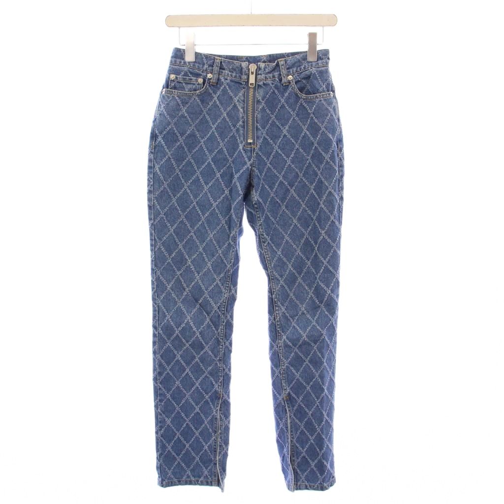 【中古】ルシェルブルー LE CIEL BLEU 23SS Diamond Punched Denim ダイヤモンドパンチデニムパンツ ジーンズ ジップフライ ストレート スリット 34 青 ブルー 25S68204 /BB レディース 【ベクトル 古着】 250912
