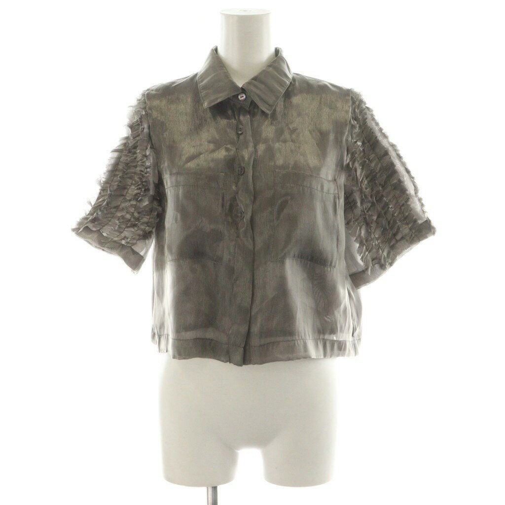 樂天商城 - 【中古】アメリヴィンテージ Ameri VINTAGE 24SS FRILL SLEEVE SHEER SHIRT シャツ ブラウス 半袖 S グレー 02410461240 /AN19 レディース 【ベクトル 古着】 250911