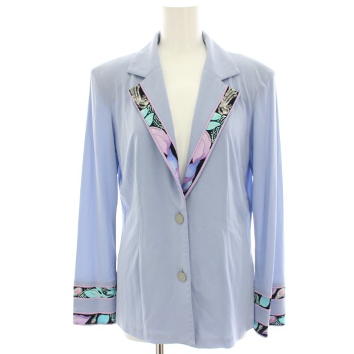 【中古】レオナール LEONARD fashion テーラードジャケット シャツジャケット シングル 長袖 切替 M 水色 ライトブルー 0181553 /HN レディース 【ベクトル 古着】 250918