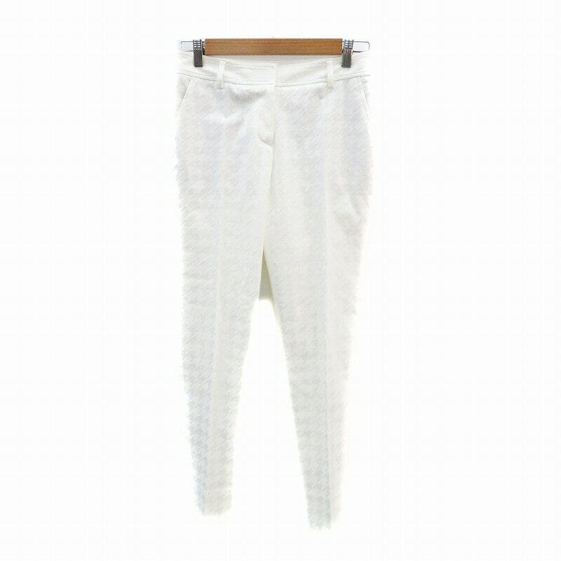 【中古】デュアルヴュー DUAL VIEW テーパードパンツ ロング丈 千鳥格子柄 40 L オフホワイト /HO4 レディース 【ベクトル 古着】 251128(4.0)