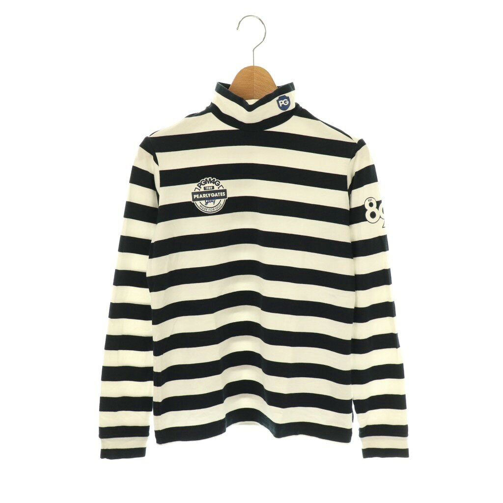 【中古】パーリーゲイツ PEARLY GATES カットソー 長袖 ボーダー柄 ハイネック 1 白 黒 /DF レディース 【ベクトル 古着】 250926ブランドパーリーゲイツ PEARLY GATES表記サイズ1実寸サイズ肩幅：34.5cm　身幅：41cm　着丈：54cm　袖丈：54cm　　素材コットン、ポリウレタン色白 黒状態全体的に使用感、右袖に茶色い汚れがございますが、その他に目立ったダメージはなく、問題なくご使用いただける商品です。 ※あくまでも中古品ですので掲載写真や記載内容をご確認いただき、ご理解の上ご購入ください。備考・055-1166112 ・（株）TSIグルーヴアンドスポーツ商品のお問い合わせの回答を休止しております。＊各商品ページの商品詳細等をご確認の上ご購入ください。【中古】パーリーゲイツ PEARLY GATES カットソー 長袖 ボーダー柄 ハイネック 1 白 黒 /DF レディース 【ベクトル 古着】 250926状態ランク　”AB”詳細については、下記および「状態ランクについて」ページをご覧ください。未使用・新品の商品ほぼ新品同様の商品使用感が少なく、かなり状態の良い商品使用感はあるが、傷や汚れの少ない商品使用感の他、傷や汚れが見られる商品かなり大きな傷みがある難あり商品※S〜CランクはUSED品となりますので、使用感をご理解の上でご入札下さい。状態ランクについてinformationブランドパーリーゲイツ PEARLY GATES表記サイズ1実寸サイズ肩幅：34.5cm　身幅：41cm　着丈：54cm　袖丈：54cm　　素材コットン、ポリウレタン色白 黒状態全体的に使用感、右袖に茶色い汚れがございますが、その他に目立ったダメージはなく、問題なくご使用いただける商品です。 ※あくまでも中古品ですので掲載写真や記載内容をご確認いただき、ご理解の上ご購入ください。備考・055-1166112 ・（株）TSIグルーヴアンドスポーツ商品のお問い合わせの回答を休止しております。＊各商品ページの商品詳細等をご確認の上ご購入ください。本商品は一点物です他サイトや店舗にて販売している商品です。多少のお時間差にて欠品になることもございます。予めご了承頂ますようお願い致します。ベクトル・サイズガイドはこちらこの商品と同じブランドの商品を見る