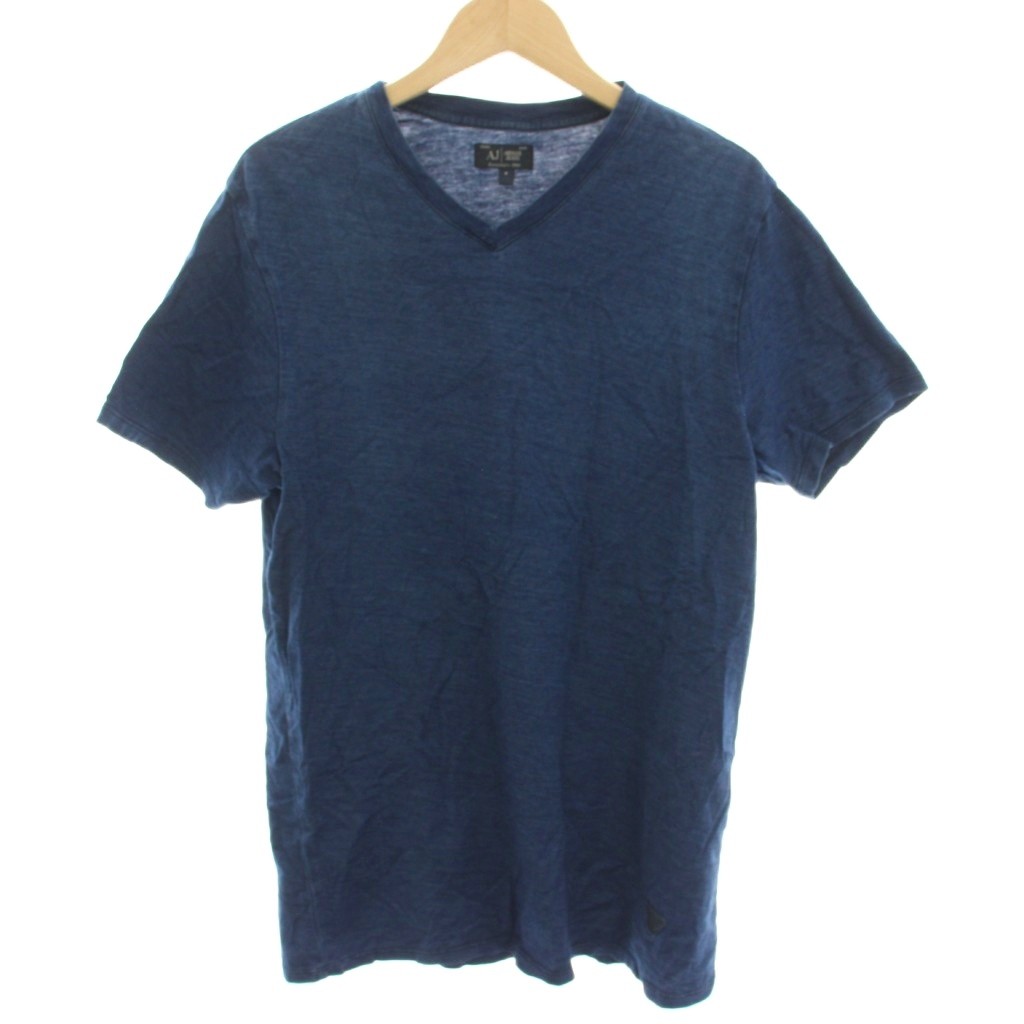 【中古】アルマーニ ジーンズ ARMANI JEANS Tシャツ S 紺 Vネック 半袖 /RE レディース 【ベクトル 古着】 251226