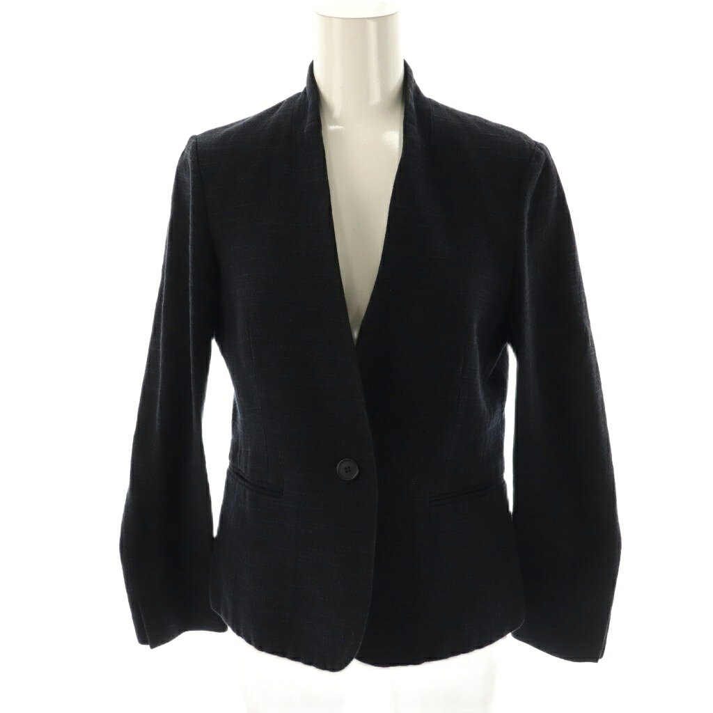 【中古】ユナイテッドアローズ UNITED ARROWS ジャケット ノーカラー 36 ダークネイビー /DO レディース 【ベクトル 古着】 251006