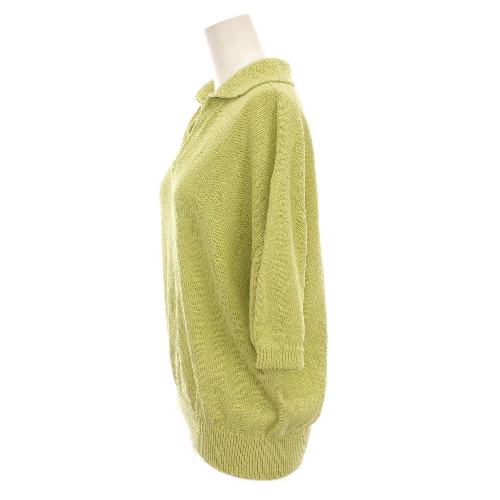 【中古】アルヴァナ alvana 半袖スキッパーニットポロシャツ F 黄緑 ライトグリーン /YM レディース 【ベクトル 古着】 251003