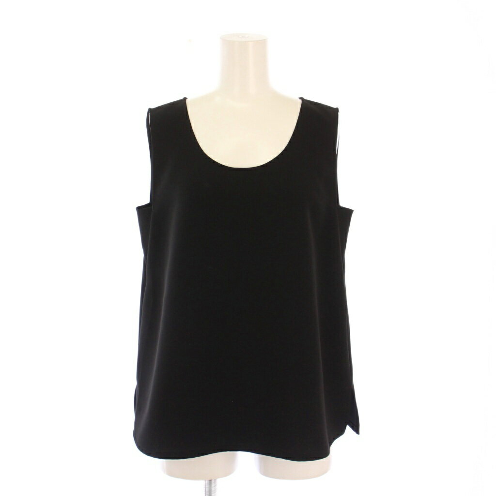 【中古】アドーア ADORE 23SS ドライタッチWクロスブラウス シャツ ノースリーブ Uネック ストレッチ 無地 ワンカラー 38 黒 ブラック 5314910231 /BB レディース 【ベクトル 古着】 251002(4)