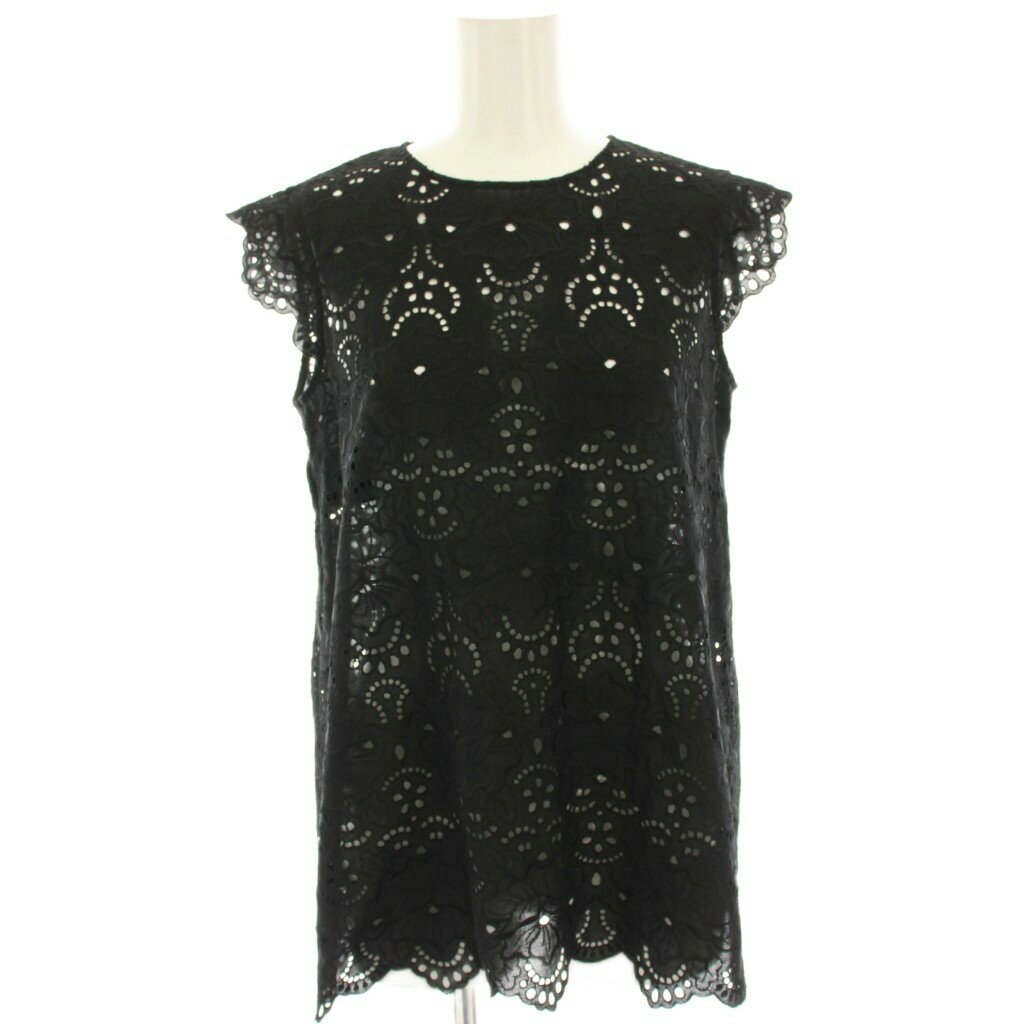 楽天ブランド古着の買取販売ベクトル【中古】レリアン Leilian ブラウス シャツ プルオーバー フレンチスリーブ レース バックリボン 9 黒 ブラック AL-102-31AB /HN レディース 【ベクトル 古着】 251010