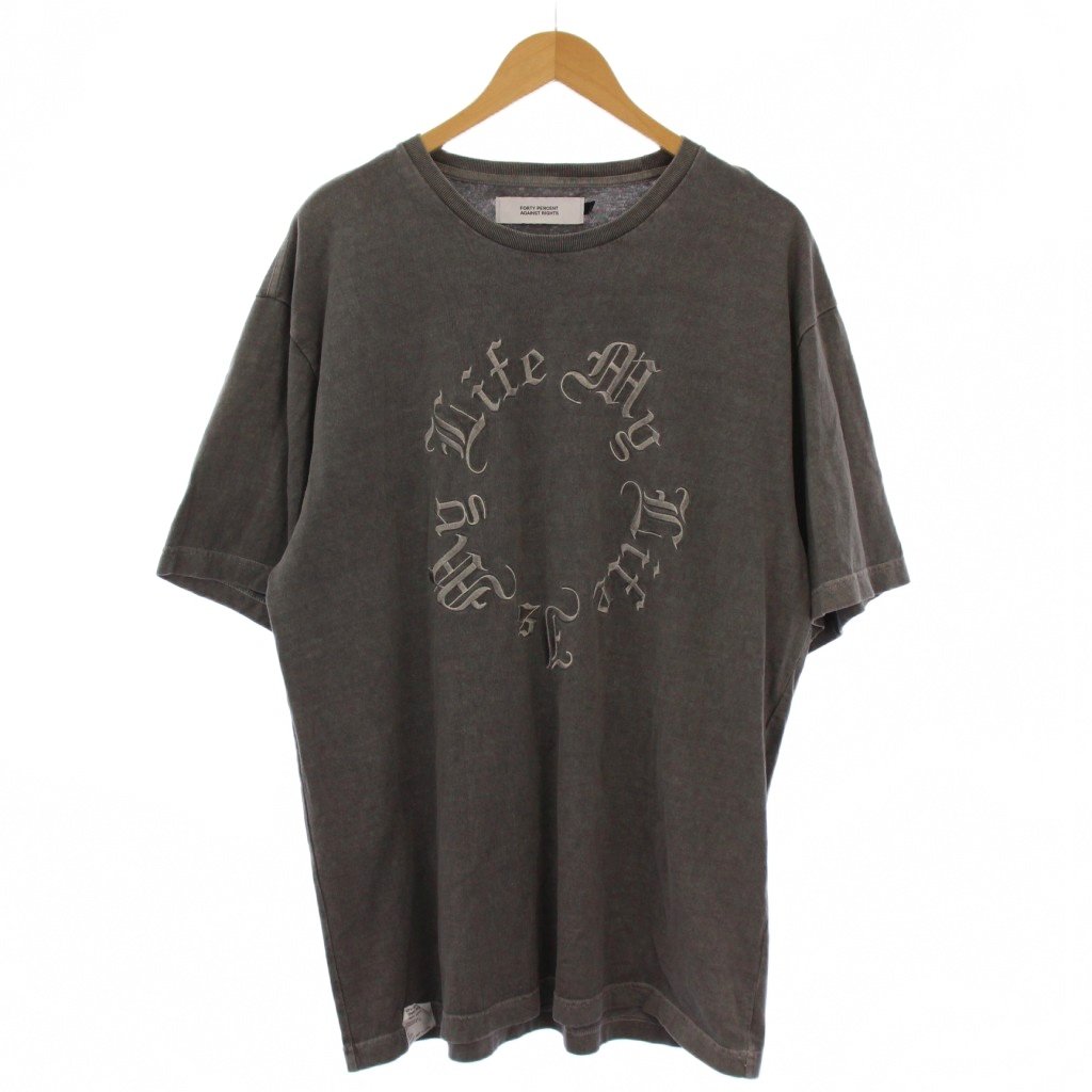 フォーティーパーセント FORTY PERCENTS Tシャツ カットソー 半袖 クルーネック ロゴ L グレー /BM メンズ  251021