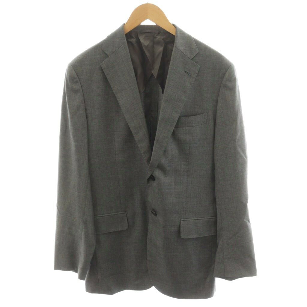 【中古】シップス SHIPS スーツ セットアップ 上下 テーラードジャケット シングル パンツ スラックス ウール 絹 シルク混 50 グレー 117-13-0205 /AN40 メンズ 【ベクトル 古着】 251016