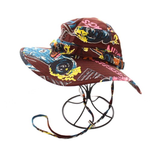 【中古】未使用品 サカイ sacai 25SS ハット つば広 帽子 車柄 総柄 1 茶 マルチカラー 25-0949S /YM ..
