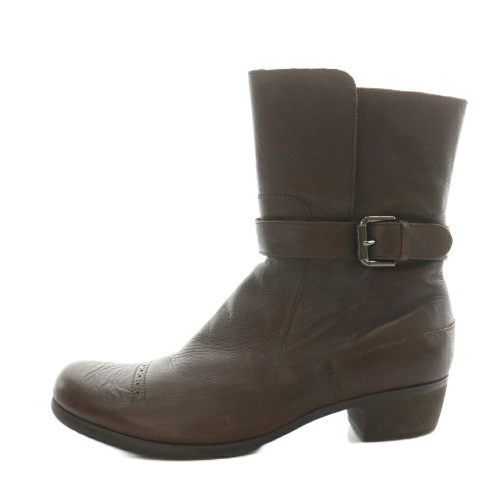 【中古】キャサリンハムネット KATHARINE HAMNETT ショートブーツ ヒール アーモンドトゥ バックルデザ..