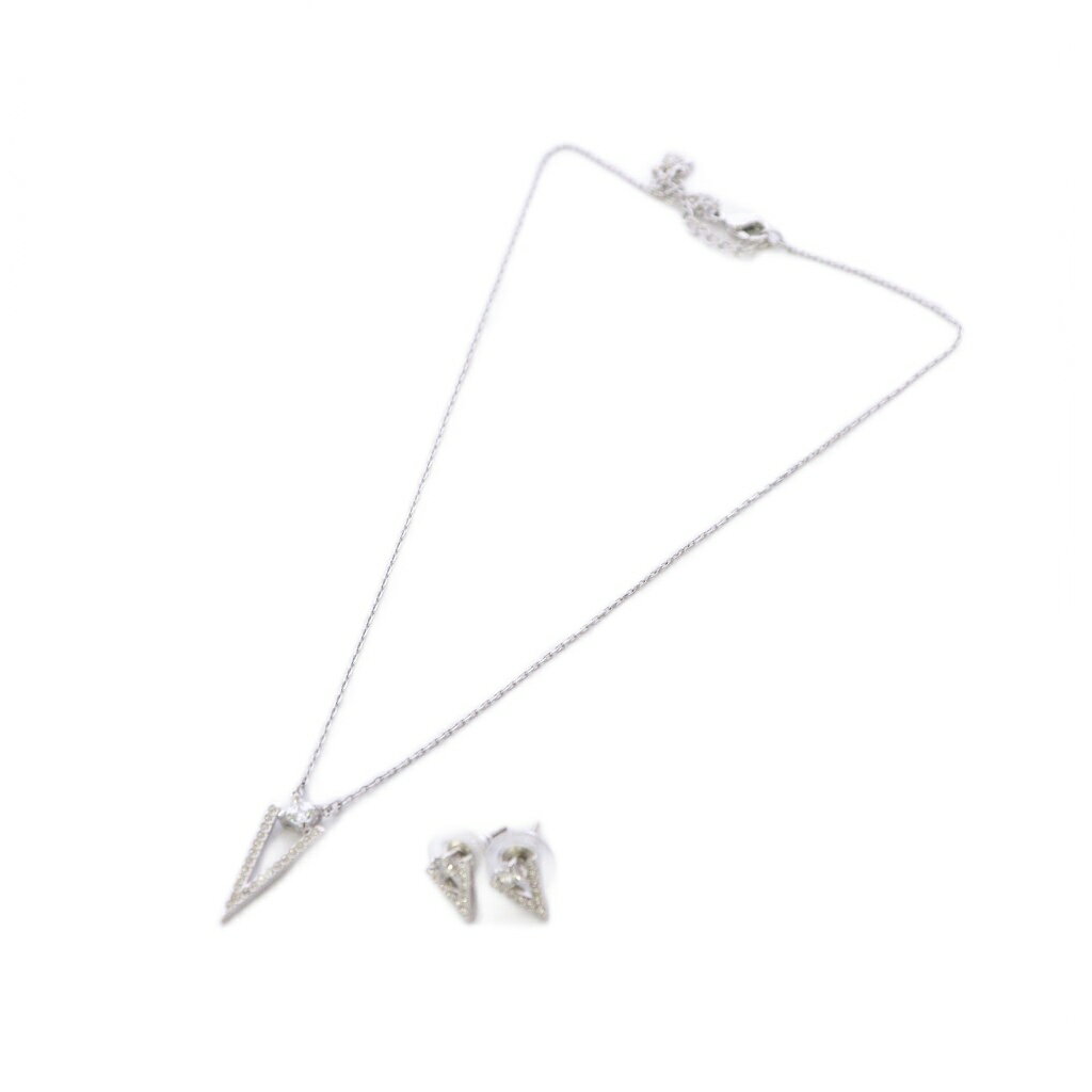 Other - 【中古】スワロフスキー SWAROVSKI FUNK ピアス ネックレス 2点セット ラインストーン シルバーカラー /KH レディース 【ベクトル 古着】 260221