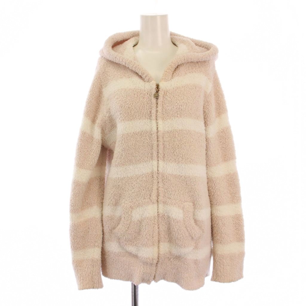 【中古】ジェラートピケ gelato pique 22SS ルームウェア パーカー ジャケット ジップアップ ボーダー柄 F ピンク ホワイト PWNT221001 /BM レディース 【ベクトル 古着】 251028