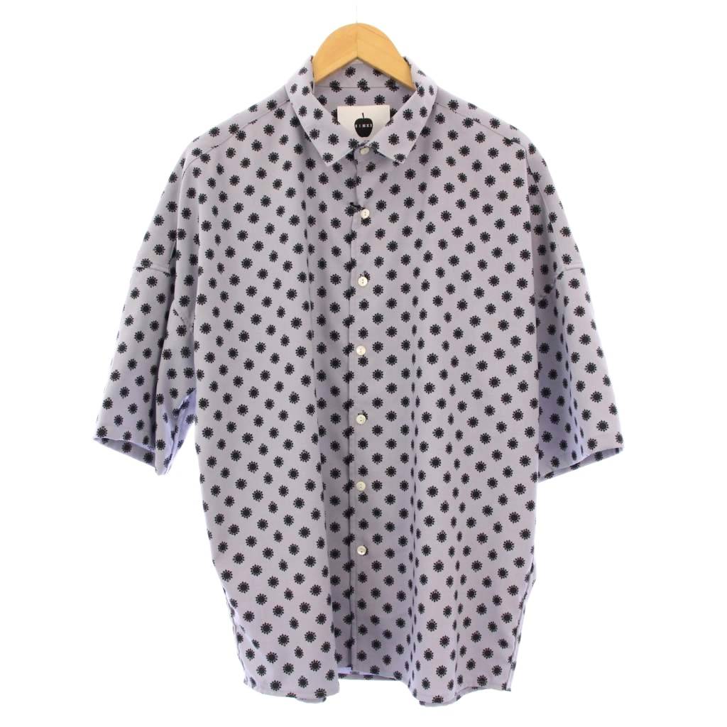樂天商城 - 【中古】未使用品 シャリーフ SHAREEF DOT PT S/S SHIRTS ドットプリントショートスリーブシャツ カジュアル 半袖 レギュラーカラー バイカラー 1 グレー 黒 ブラック タグ付き 23533008 /BB メンズ 【ベクトル 古着】 251018