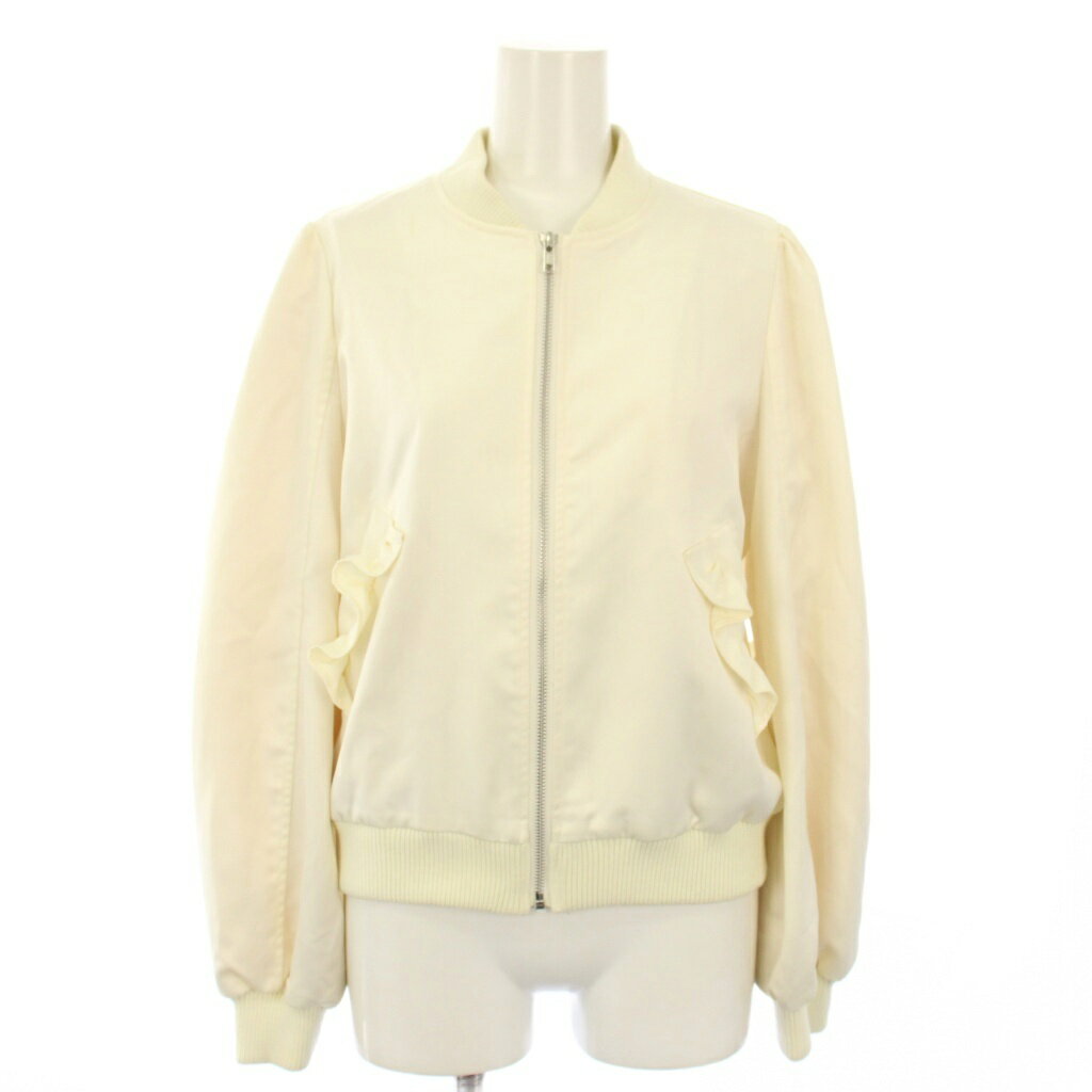 【中古】イートミー EATME ブルゾン ジャケット ジップアップ フリル フラワー 刺繍 F アイボリー 341740200201-01 /TK レディース 【ベクトル 古着】 251024