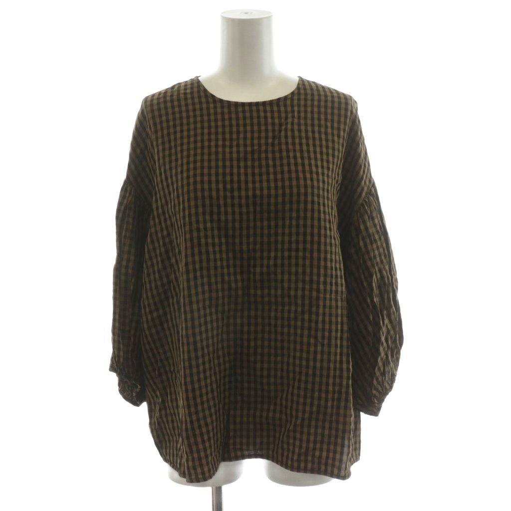 【中古】ミラオーウェン Mila Owen 23AW クルーネックボリュームスリーブブラウス シャツ 長袖 チェック 0 黄 イエロー 黒 ブラック 09WFB234105 /AN10 レディース 【ベクトル 古着】 251030 auc-vector-20546207 ブランド古着の買取販売ベクトル パッケージ画像