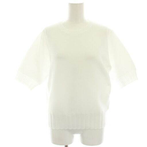 【中古】ユナイテッドアローズ UNITED ARROWS ガーターニット カットソー リブ切替 五分袖 白 ホワイト 1518-199-1817 /HN レディース 【ベクトル 古着】 251113(4)