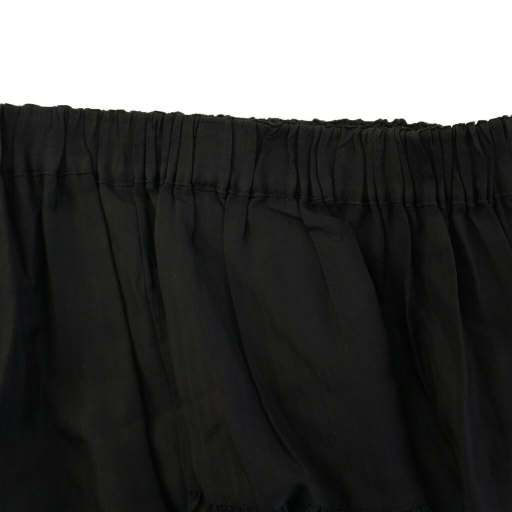 【中古】コムデギャルソン COMME des GARCONS AD2007 フレアスカート ギャザー イージー ひざ丈 ウエストゴム アシンメトリー SS 黒 ブラック /BB レディース 【ベクトル 古着】 251028