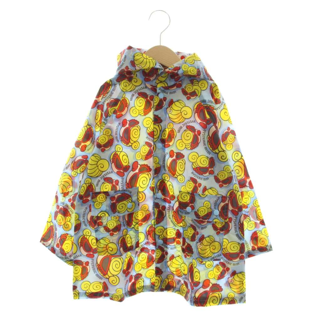 【中古】ヒステリックミニ Hysteric MINI レインコート 100 青 ブルー 総柄 /AP キッズ 【ベクトル 古着】 251128