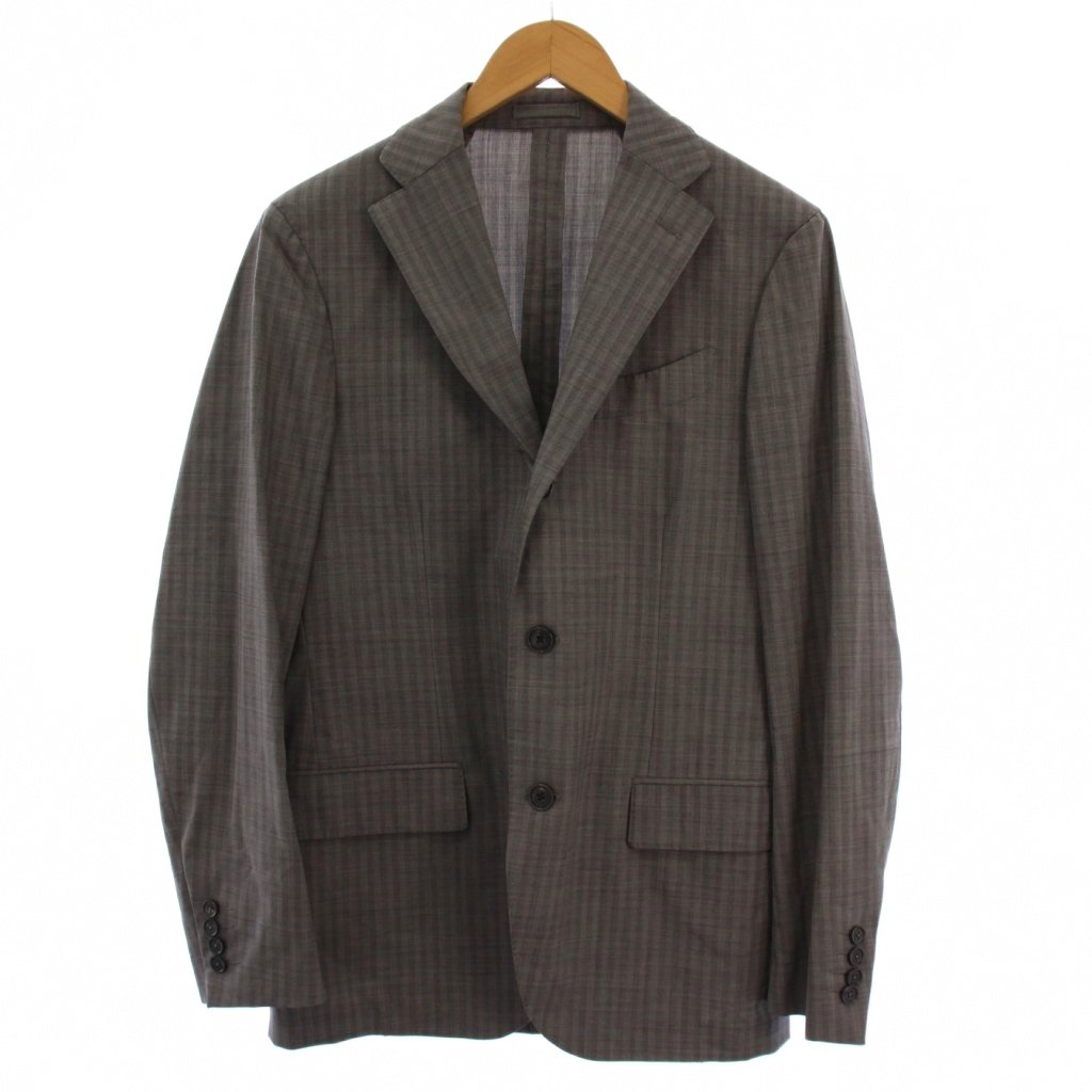 【中古】ラルディーニ LARDINI テーラードジャケット シングル 3B ストライプ柄 ウール 46 グレー /BM メンズ 【ベクトル 古着】 251029