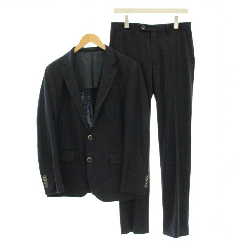 【中古】エポカ ウォモ EPOCA UOMO リネン混 シングルスーツ セットアップ 背抜き ジャケット パンツ 44 ネイビー 紺 M1D89-160-29 /☆G メンズ 【ベクトル 古着】 251030