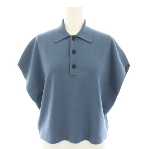 【中古】オーラリー AURALEE 24SS ウールリサイクルポリエステルハイゲージニットスリーブレスポロ WOO..