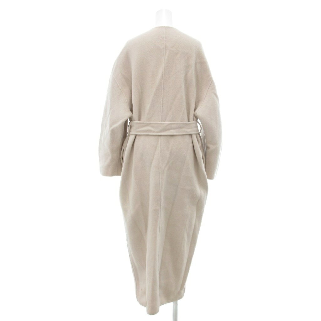 【中古】ミラオーウェン Mila Owen 袖ボリューム接結ノーカラーコート ロング 0 ベージュ リボンベルト /YJ レディース 【ベクトル 古着】 251125 auc-vector-20584774 ブランド古着の買取販売ベクトル サンプル画像2