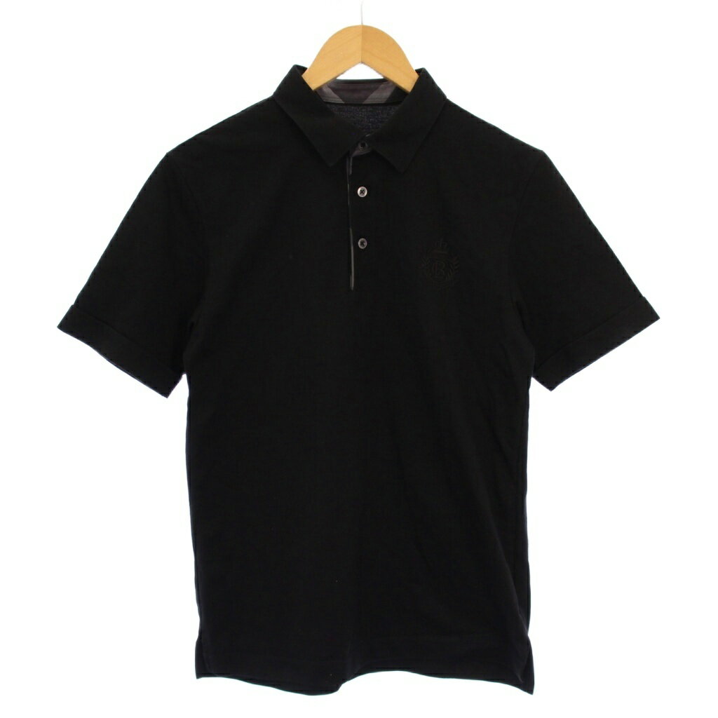 【中古】ブラックレーベルクレストブリッジ BLACK LABEL CRESTBRIDGE ポロシャツ 半袖 ロゴ刺繍 M 黒 51P55-765-09 /BM メンズ 【ベクトル 古着】 251111