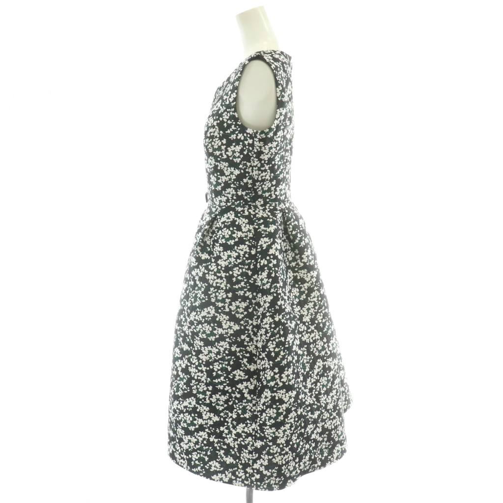 【中古】トッカ TOCCA 24SS PONPON MUM ドレス ワンピース ひざ丈 小花柄 2 黒 ブラック 白 緑 ノースリーブ OPTOCS0032 /YM レディース 【ベクトル 古着】 251107