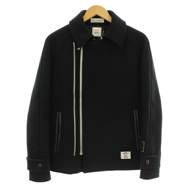 【中古】ベドウィン BEDWIN ダブル メルトンPコート ピーコート ウール 2 黒 ブラック /☆G メンズ 【ベクトル 古着】 251107