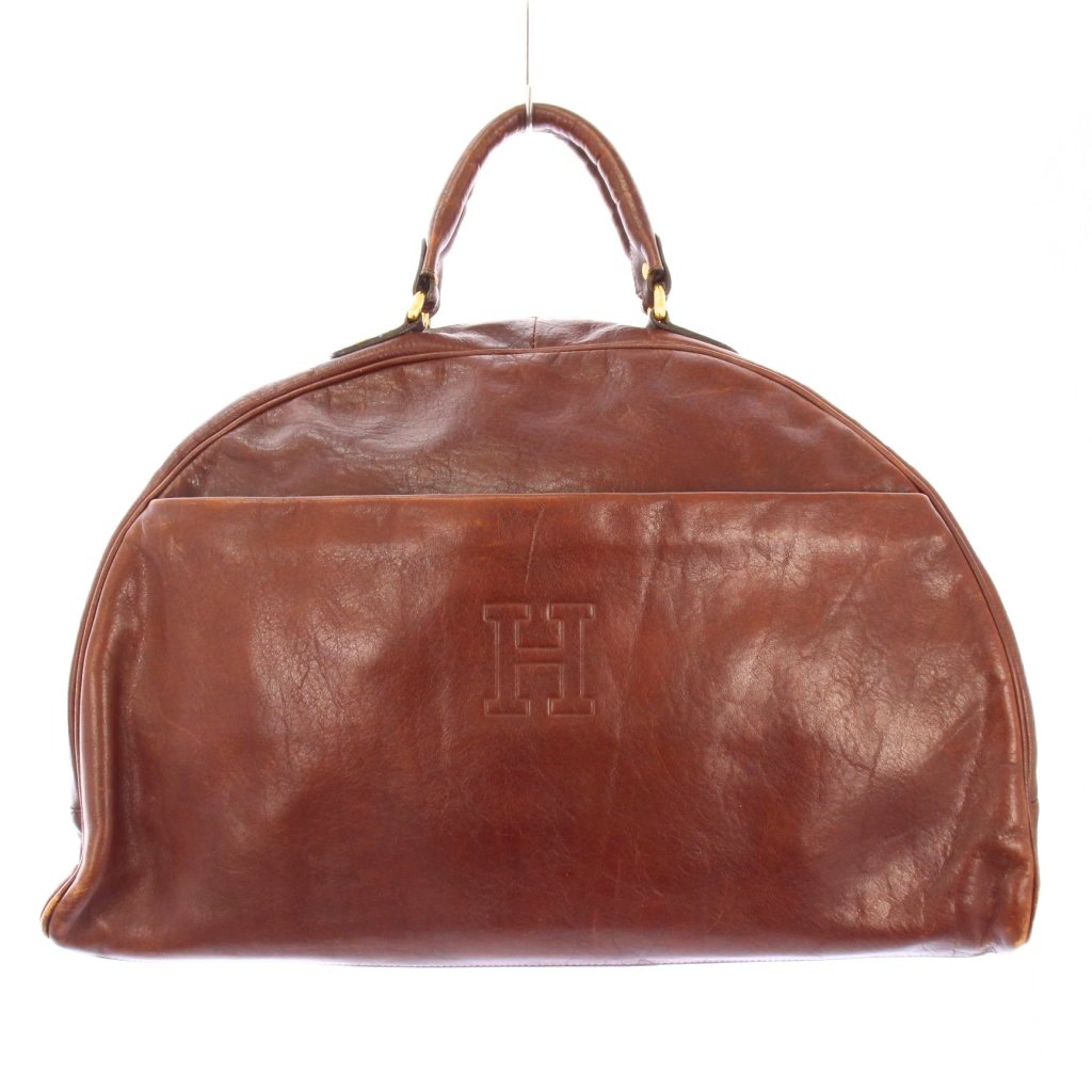 【中古】ヒロフ HIROFU ボストンバッグ ハンドバッグ レザー Hロゴ ワンカラー 茶 ブラウン /BB レディース 【ベクトル 古着】 251118