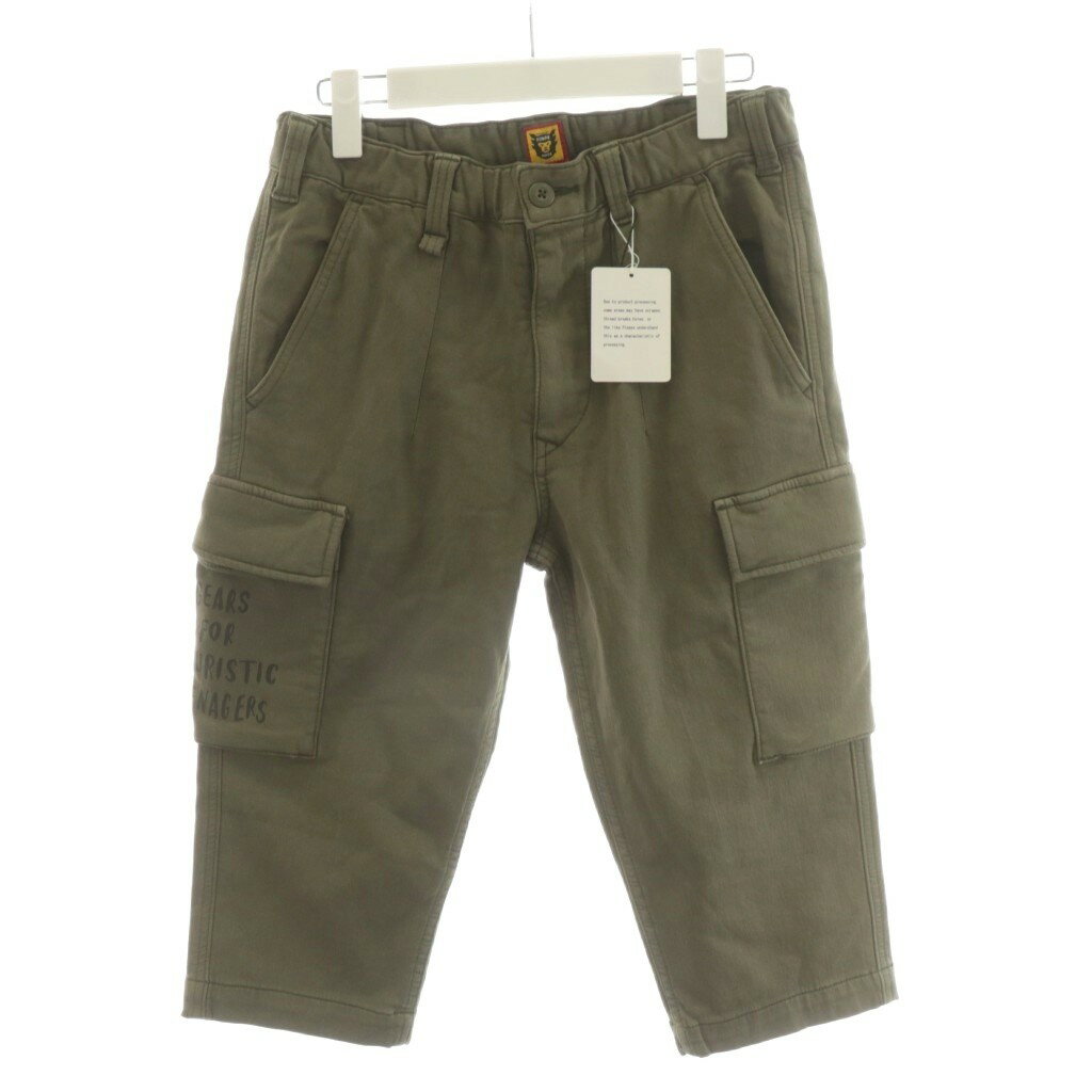 【中古】未使用品 ヒューマンメイド HUMAN MADE CROPPED CARGO PANTS ショートパンツ ハーフパンツ カーゴパンツ ロゴ ハート S カーキ /AN59 メンズ 【ベクトル 古着】 251111
