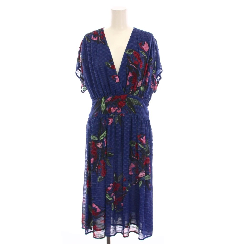 【中古】アドルフォドミンゲス ADOLFO DOMINGUEZ カシュクール ワンピース ロング 花柄 36 紺 ネイビー /YM レディース 【ベクトル 古着】 251117