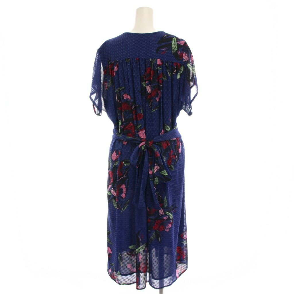 【中古】アドルフォドミンゲス ADOLFO DOMINGUEZ カシュクール ワンピース ロング 花柄 36 紺 ネイビー /YM レディース 【ベクトル 古着】 251117