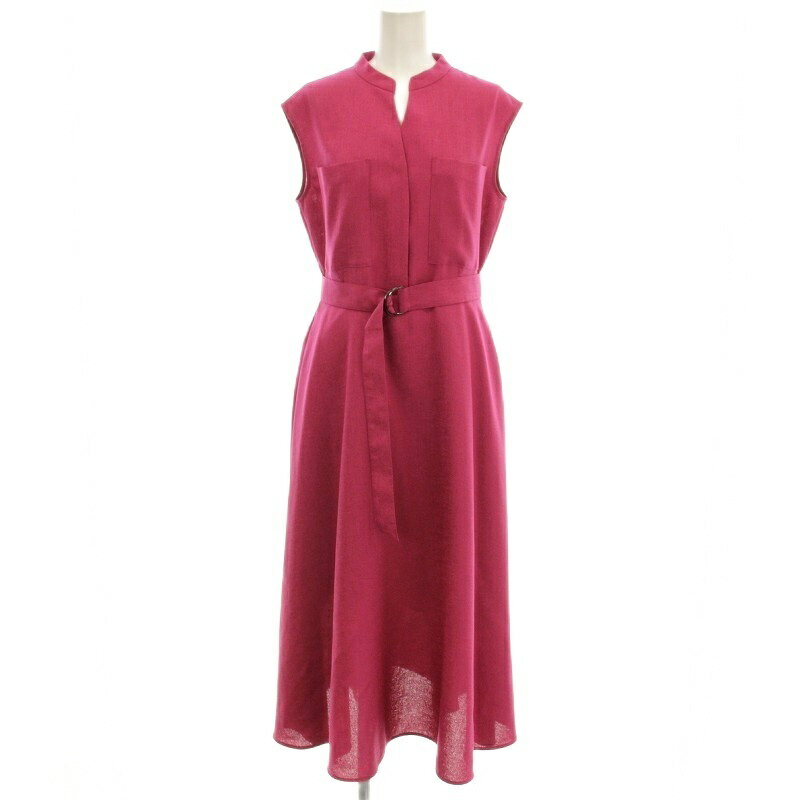 【中古】アナイ ANAYI リネンライク ノースリーブ ワンピース ロング Vネック 38 ピンク 102127-14-870-41-380 /☆G レディース 【ベクトル 古着】 251113