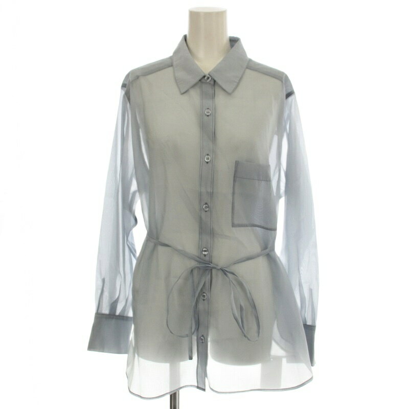 【中古】未使用品 アプワイザーリッシェ Apuweiser-riche 25SS シースルー シアーシャツ ブラウス 長袖 2 青 ブルー 25211780 /☆G ■JS レディース 【ベクトル 古着】 251120