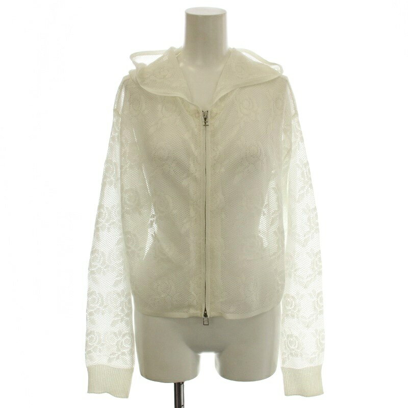 【中古】ファーファー furfur 25SS ローズメッシュフーディ レース パーカー 薔薇 シースルー ジップアップ F 白 ホワイト RWNT252089 /☆G レディース 【ベクトル 古着】 251119