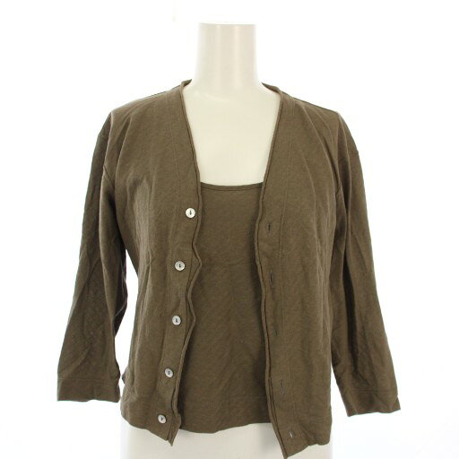 【中古】ヨーガンレール JURGEN LEHL アンサンブル カーディガン 七分袖 キャミソール M 茶 J0182UB551 /TK レディース 【ベクトル 古着】 251201