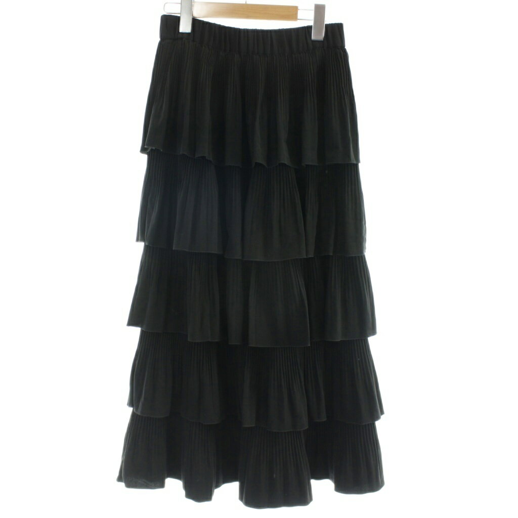 【中古】ジャーナルスタンダードレサージュ journal standard L'essage 22AW スカート ロング 36 黒 ブラック ティアード プリーツ /AP..