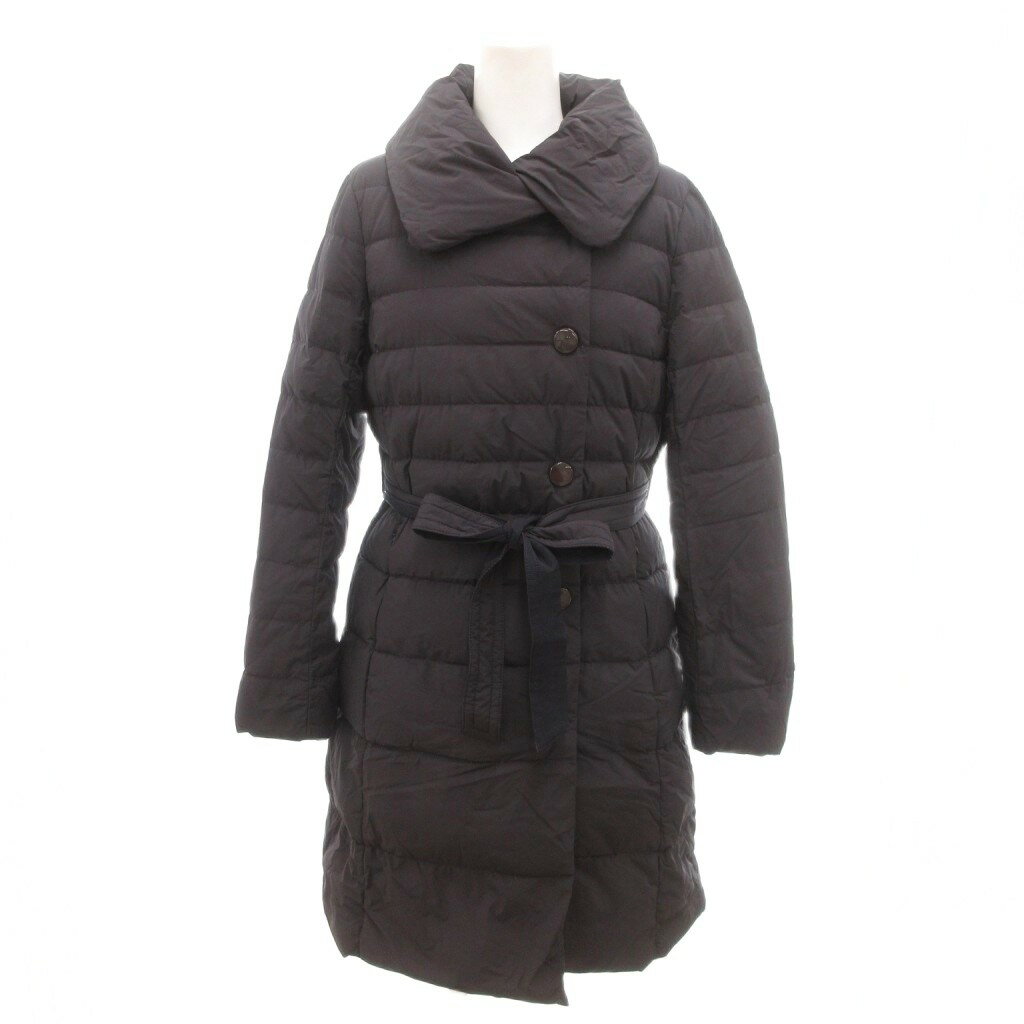 【中古】デミルクス ビームス Demi-Luxe BEAMS ダウンコート ミドルハーフ丈 36 黒 ブラック リボンベルト /NL レディース 【ベクトル 古着】 251225