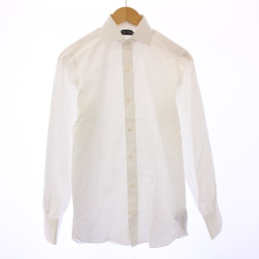 【中古】トムフォード TOM FORD ワイシャツ ドレスシャツ 長袖 ホリゾンタル 無地 ワンカラー 39 白 ホワイト /BB メンズ 【ベクトル 古着】 251207