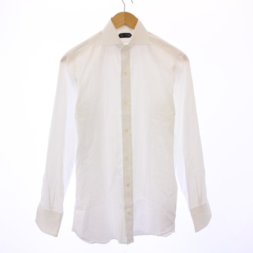 【中古】トムフォード TOM FORD ワイシャツ ドレスシャツ 長袖 ホリゾンタル 無地 ワンカラー 39 白 ホワイト /BB メンズ 【ベクトル 古着】 251207