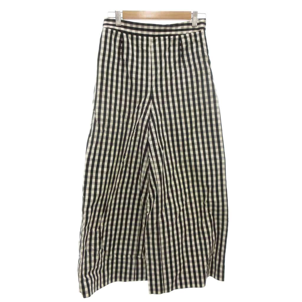 【中古】ドレステリア DRESSTERIOR ワイドパンツ 38 ギンガムチェック柄 白 黒 ファスナー /RG レディース 【ベクトル 古着】 260105