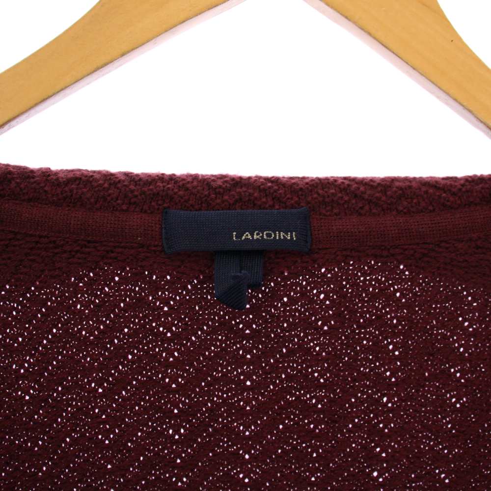 【中古】ラルディーニ LARDINI ブートニエール ダブル ニットジャケット テーラードジャケット L ボルドー ILLJM57X /KH メンズ 【ベクトル 古着】 251207