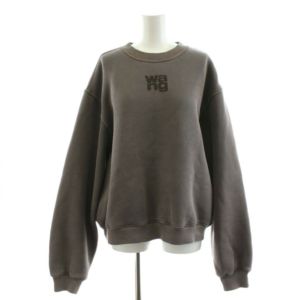 【中古】ティーバイアレキサンダーワン T by Alexanderwang スウェット トレーナー ロゴ S 茶 ブラウン 4CC3221360 /AN49 レディース 【ベクトル 古着】 251203