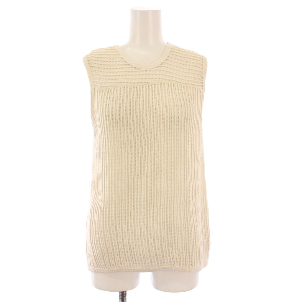 【中古】カオス CHAOS タンクトップ ニット クルーネック ストレッチ F アイボリー /BB レディース 【ベクトル 古着】 251203