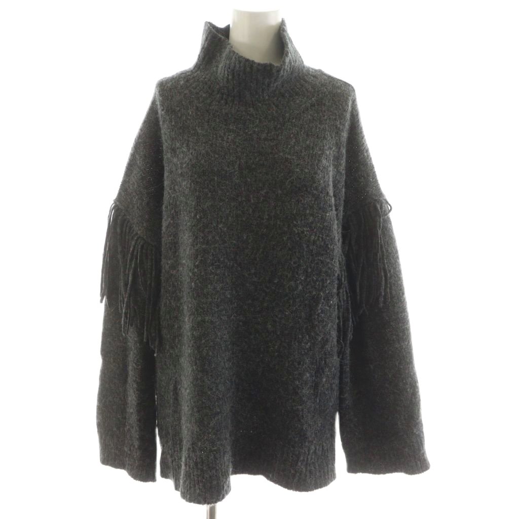 【中古】23区 オンワード樫山 ニット セーター 長袖 ハイネック フリンジ アルパカ混 38 グレー /AN56 レディース 【ベクトル 古着】 251210(4.0)