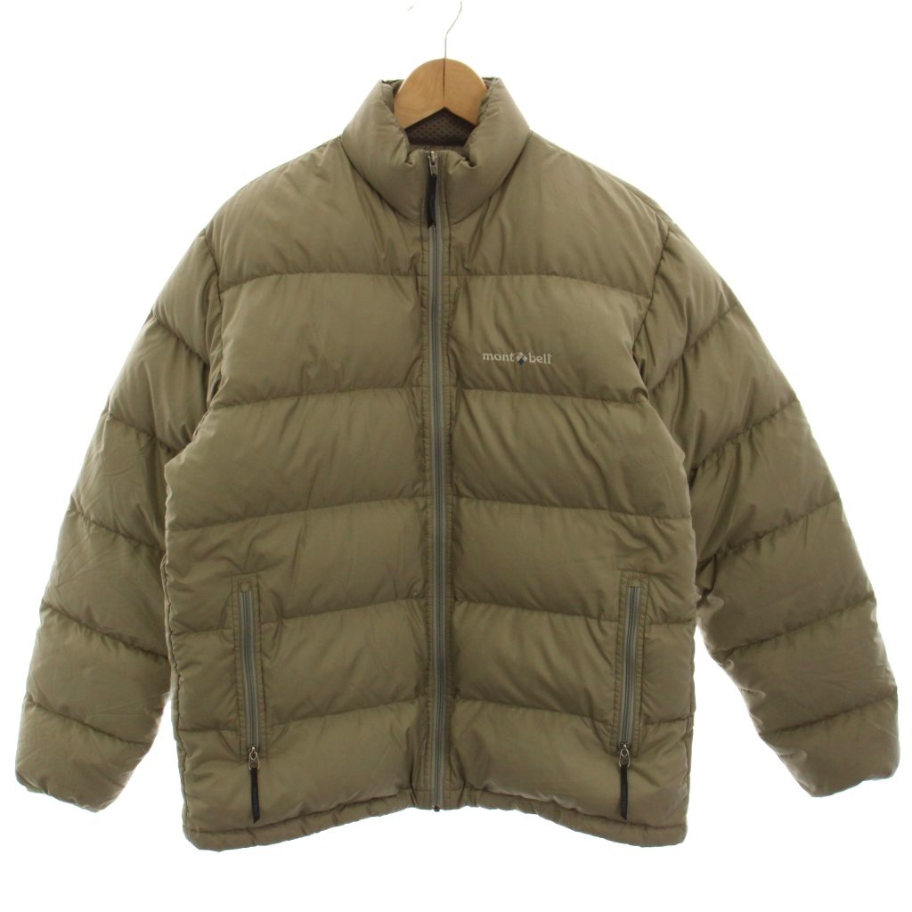 【中古】モンベル Montbell ネージュダウンジャケット ナイロン ジップアップ M カーキ 1 ...