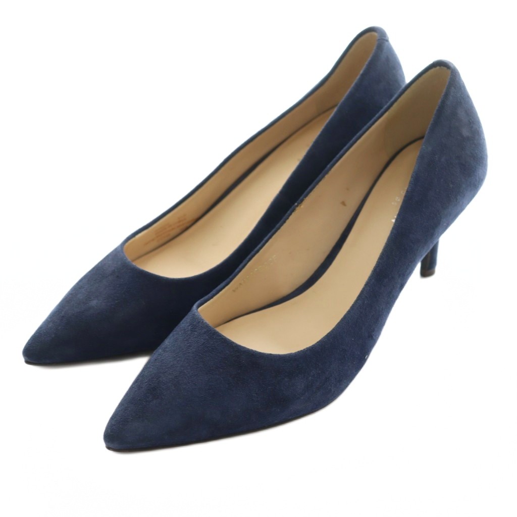 【中古】コールハーン COLE HAAN パンプス ベロア ポインテッドトゥ 5.5B 22.5cm 紺 ネイビー /AQ ■OS レディース 【ベクトル 古着】 251212